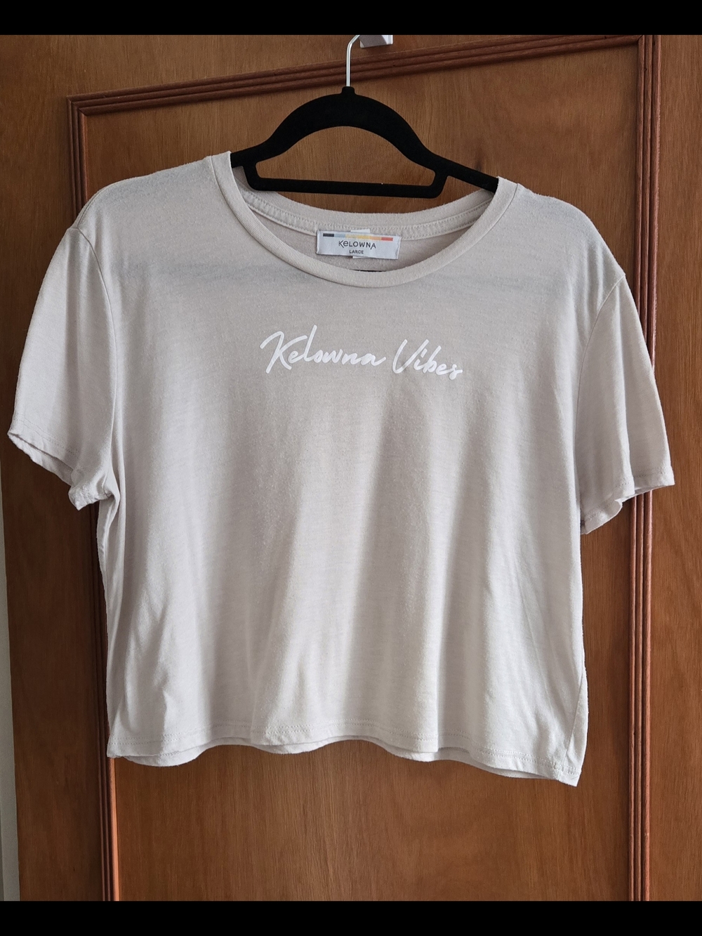 Women's Light Beige Crop Tee